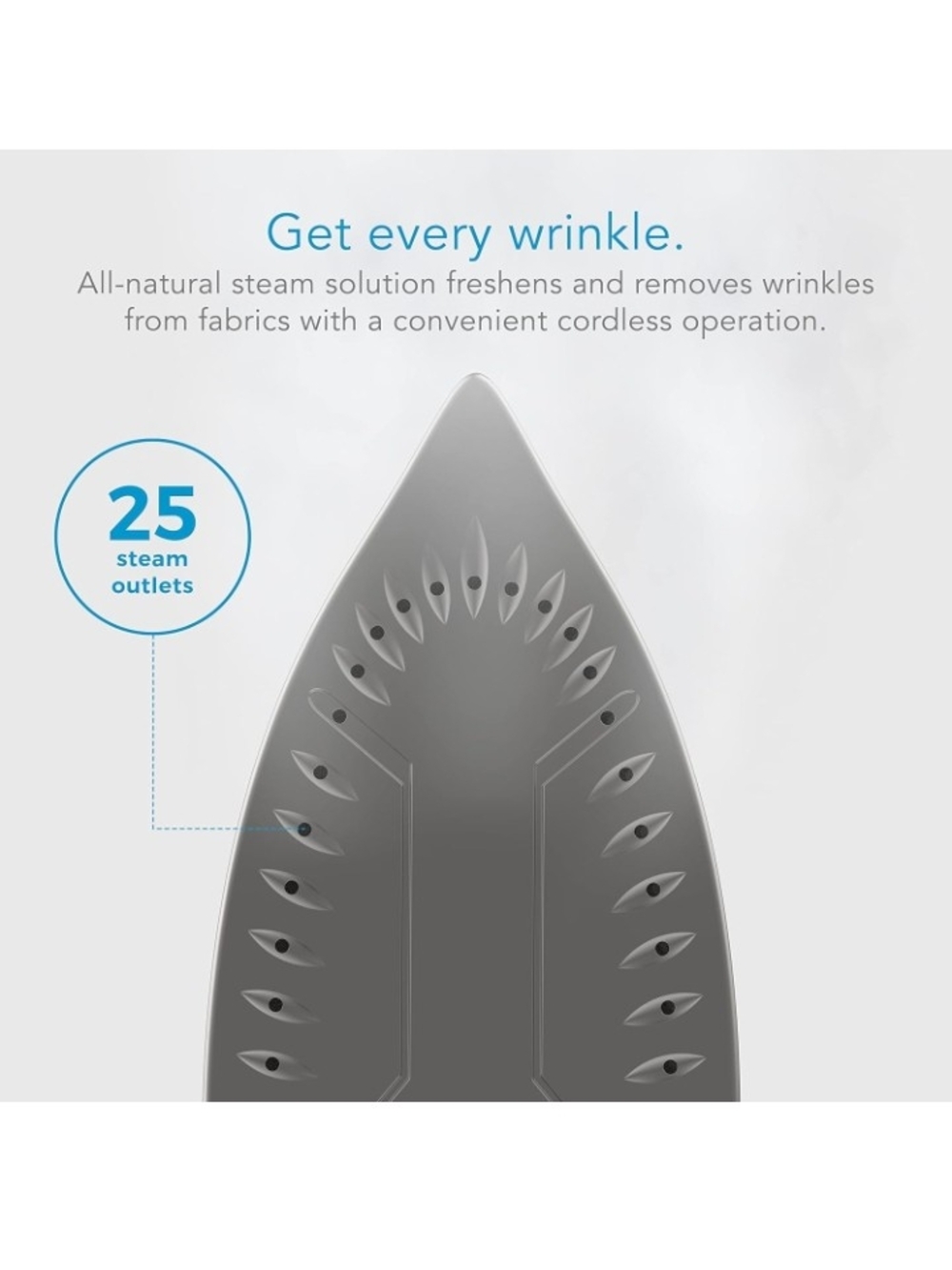 White and Gray Cordless Steam Iron with Base - Picture 4 of 6